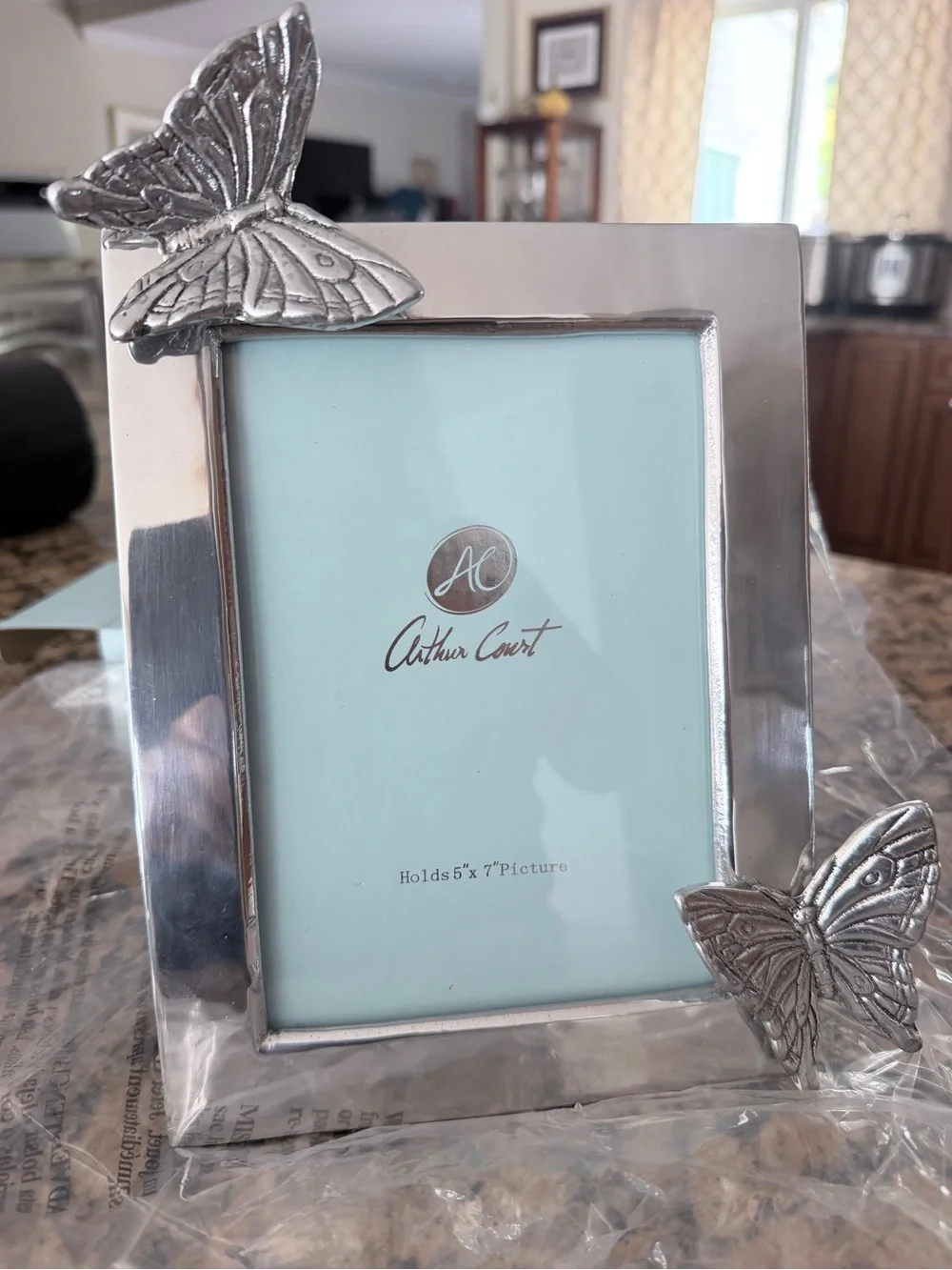 Butterfly Silver Tone Metal Matte Picture Frame 5